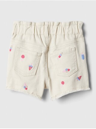 Béžové dievčenské džínsové kraťasy GAP
