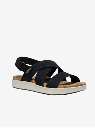 Černé dámské sandály s koženými detaily Keen Elle Criss Cross