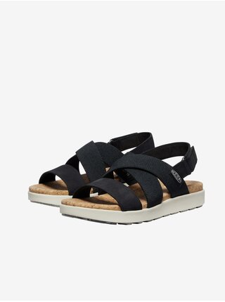 Černé dámské sandály s koženými detaily Keen Elle Criss Cross