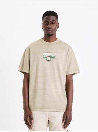 Béžové pánské tričko Celio NBA Boston Celtics