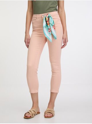 Marhuľové dámske skinny fit džínsy so šatkou Guess 1981 Capri