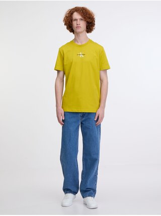 Světle zelené pánské tričko Calvin Klein Jeans Monologo Regular Tee