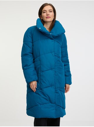 Modrý dámsky zimný prešívaný kabát VILA Vipauli