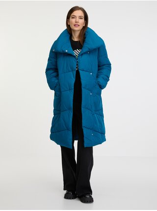 Modrý dámsky zimný prešívaný kabát VILA Vipauli