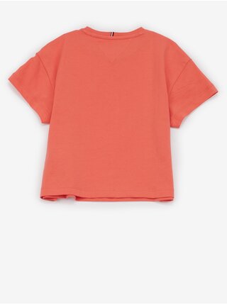 Koralové dievčenské tričko Tommy Hilfiger