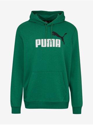 Zelená pánská mikina s kapucí Puma ESS+ 2 Col Big Logo Hoodie TR