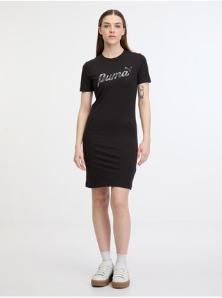 Čierne dámske šaty Puma ESS+ Blossom Graphic Dress
