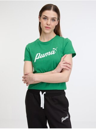 Zelené dámské tričko Puma ESS+ Script Tee