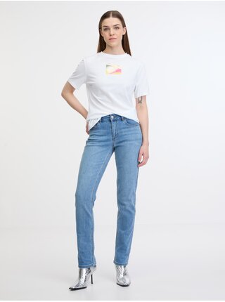 Bílé dámské tričko Calvin Klein Jeans Illuminated Box Logo Slim Tee