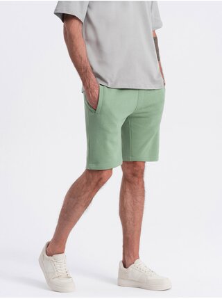 Zelené pánske teplákové kraťasy Ombre Clothing