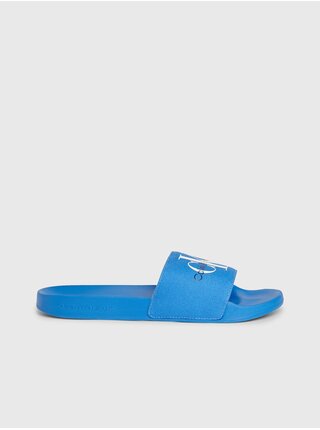 Modré pánské pantofle Calvin Klein Slide Monogram