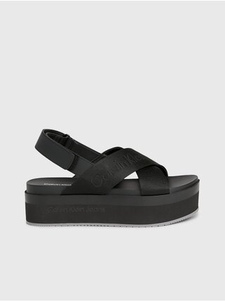 Čierne dámske sandálky na platforme Calvin Klein Jeans
