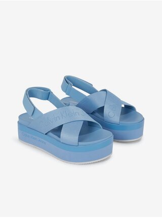 Světle modré dámské sandálky na platformě Calvin Klein Jeans 