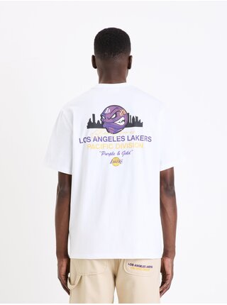 Biele pánske tričko Celio NBA Los Angeles Lakers