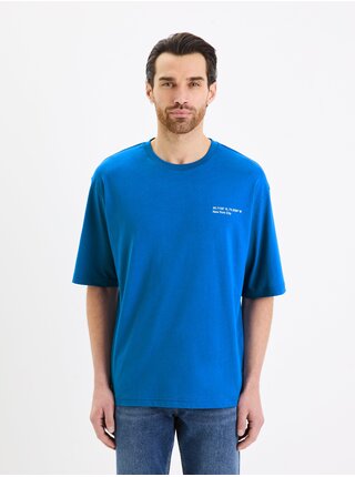 Modré bavlněné tričko Celio Gesympa
