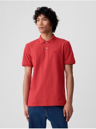 Červené pánské polo tričko pique GAP