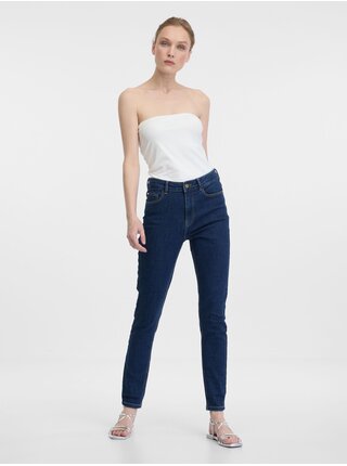 Tmavomodré dámske skinny džínsy ORSAY