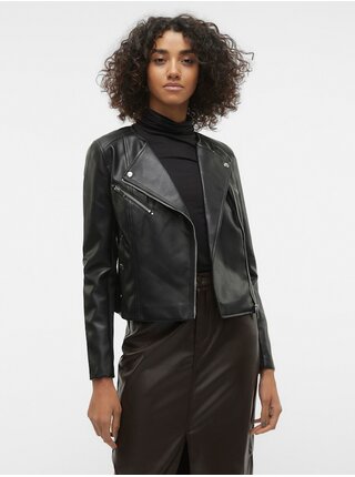 Čierna dámska koženková bunda Vero Moda Riley