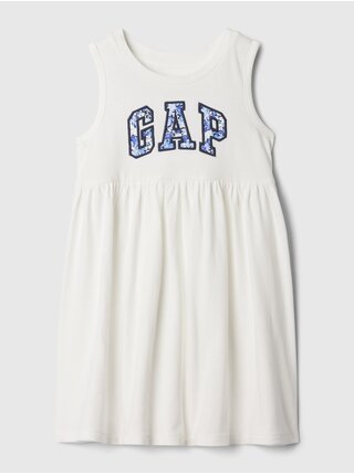 Biele dievčenské šaty s logom GAP