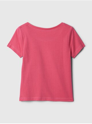 Tmavo ružové dievčenské tričko s logom GAP