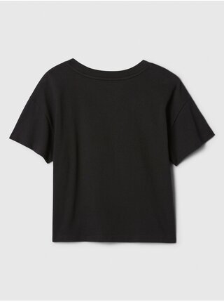 Čierne dievčenské tričko s potlačou GAP