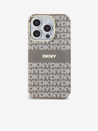 PC/TPU Repeat Pattern Tonal Stripe Magsafe Zadní Kryt pro iPhone 15 Pro Beige DKNY