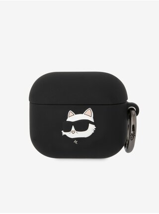 3D Logo NFT Choupette Head Silikonové Pouzdro pro Airpods 3 Black Karl Lagerfeld