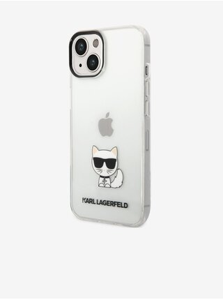 Karl Lagerfeld Choupette Logo Zadní Kryt pro iPhone 14 Plus Transparent