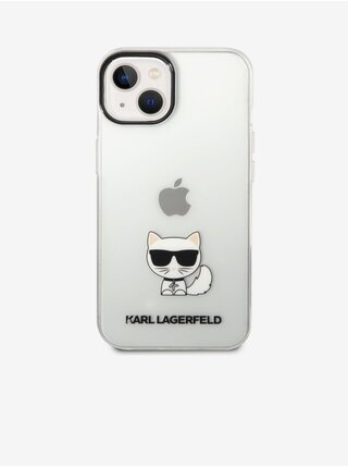 Karl Lagerfeld Choupette Logo Zadní Kryt pro iPhone 14 Plus Transparent