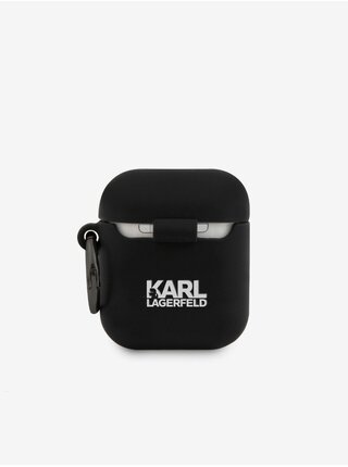 Rue St Guillaume Silikonové Pouzdro pro Airpods 1/2 Black Karl Lagerfeld