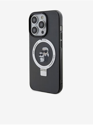 Ringstand Karl and Choupette MagSafe Zadní Kryt pro iPhone 15 Pro Black Karl Lagerfeld