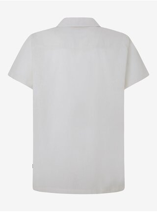 Krémová pánská lněná košile s krátkým rukávem Pepe Jeans