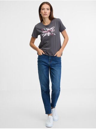 Šedé dámské tričko s potiskem Pepe Jeans