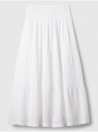 Biela dámska mušelínová maxi sukňa GAP