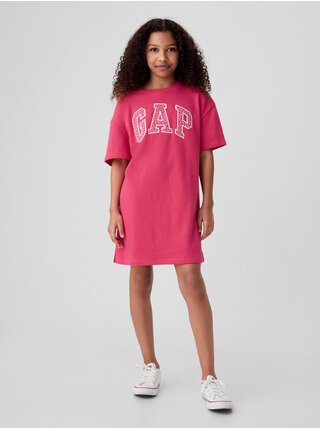 Ružové dievčenské šaty s logom GAP
