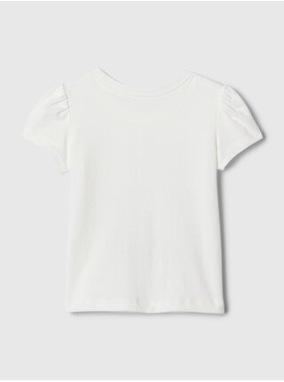Biele dievčenské tričko s potlačou GAP Brannan
