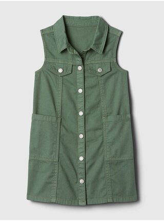 Zelené dievčenské cargo šaty GAP