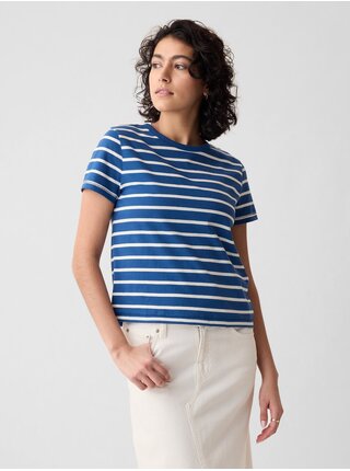 Bielo-modré dámske pruhované tričko GAP