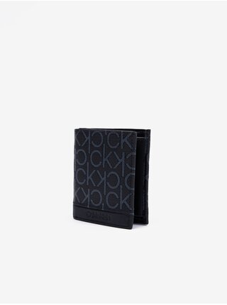 Černá dámská malá vzorovaná peněženka Calvin Klein Trifold 6cc W/Coin