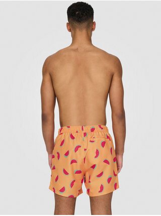 Oranžové pánske vzorované plavky ONLY & SONS Ted