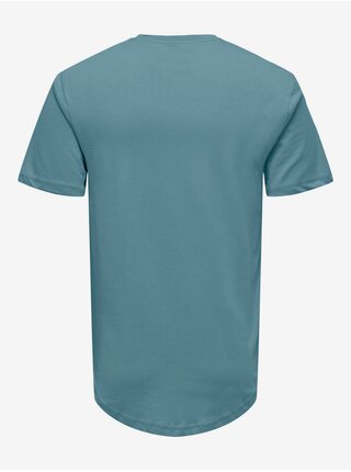Tyrkysové pánske basic tričko ONLY & SONS Matt
