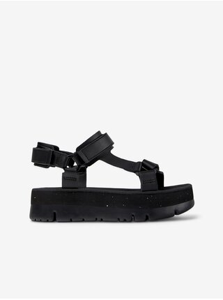 Čierne dámske sandále s koženými detailmi Camper Oruga Up
