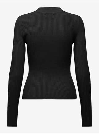 Čierny dámsky ľahký rebrovaný sveter ONLY Louisa