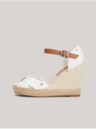 Biele dámske sandálky s koženými detailmi Tommy Hilfiger