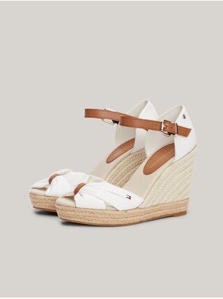 Biele dámske sandálky s koženými detailmi Tommy Hilfiger
