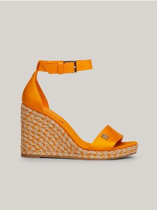 Oranžové dámske sandálky na kline Tommy Hilfiger
