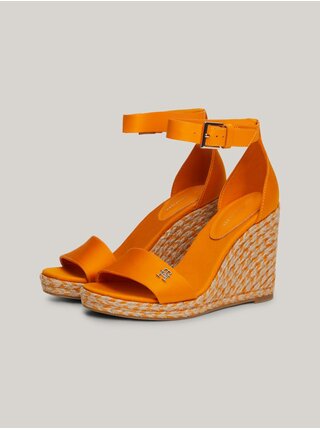 Oranžové dámske sandálky na kline Tommy Hilfiger