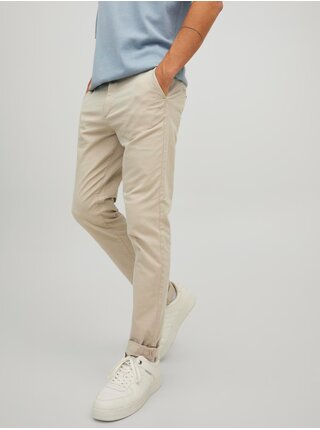 Béžové pánské chino kalhoty Jack & Jones Marco