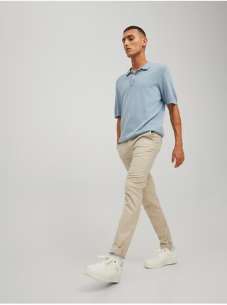 Béžové pánské chino kalhoty Jack & Jones Marco