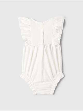 Biele dievčenské baby bavlnené body GAP